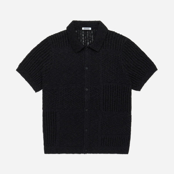 3sixteen - Short Sleeve Knit Shirt Black De Stijl – City Workshop