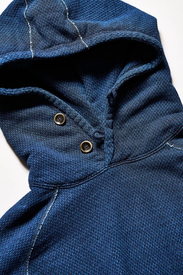 Pure Blue Japan - [5410-3] Yarn Dyed Indigo Hoodie/Sashiko