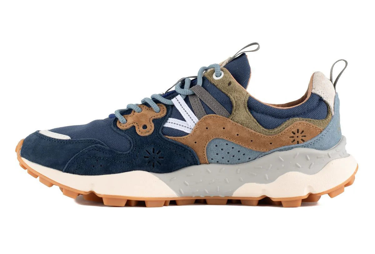 ミノ★モンタナ Flower Mountain - Yamano 3 Blue And Navy Suede And Canvas