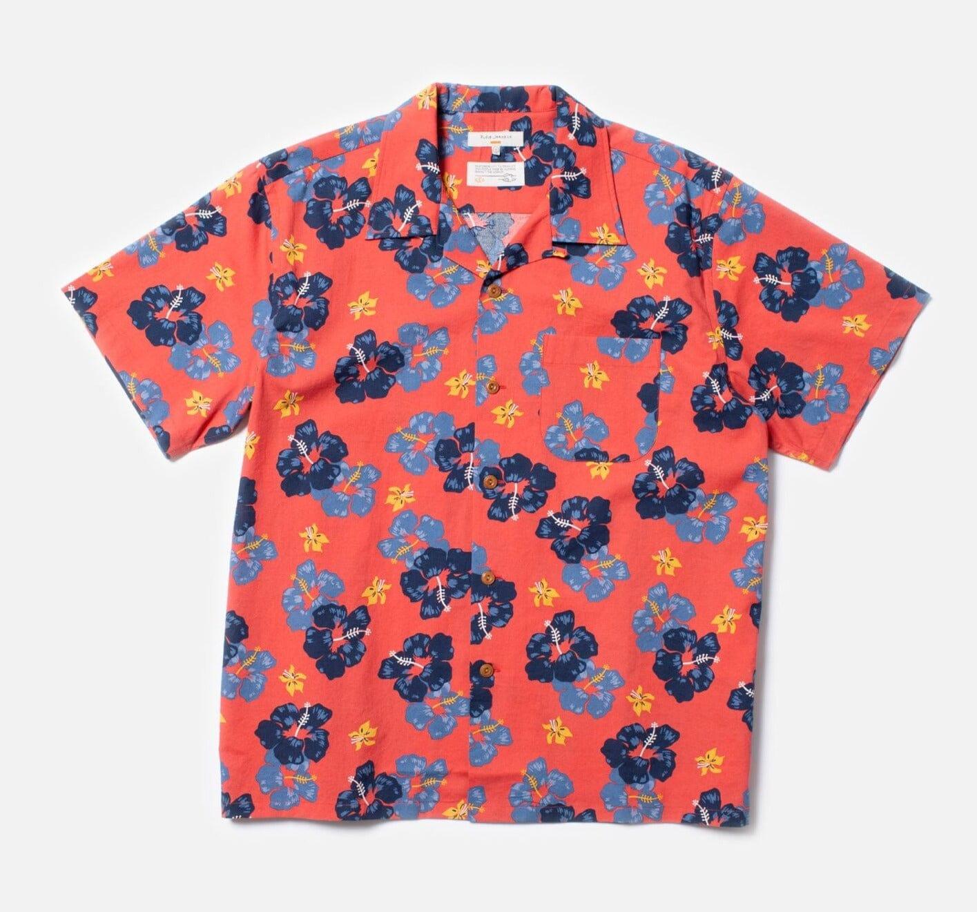 Nudie Jeans Co - Arthur Flower Hawaii Shirt Red - City Workshop Men's Supply Co.