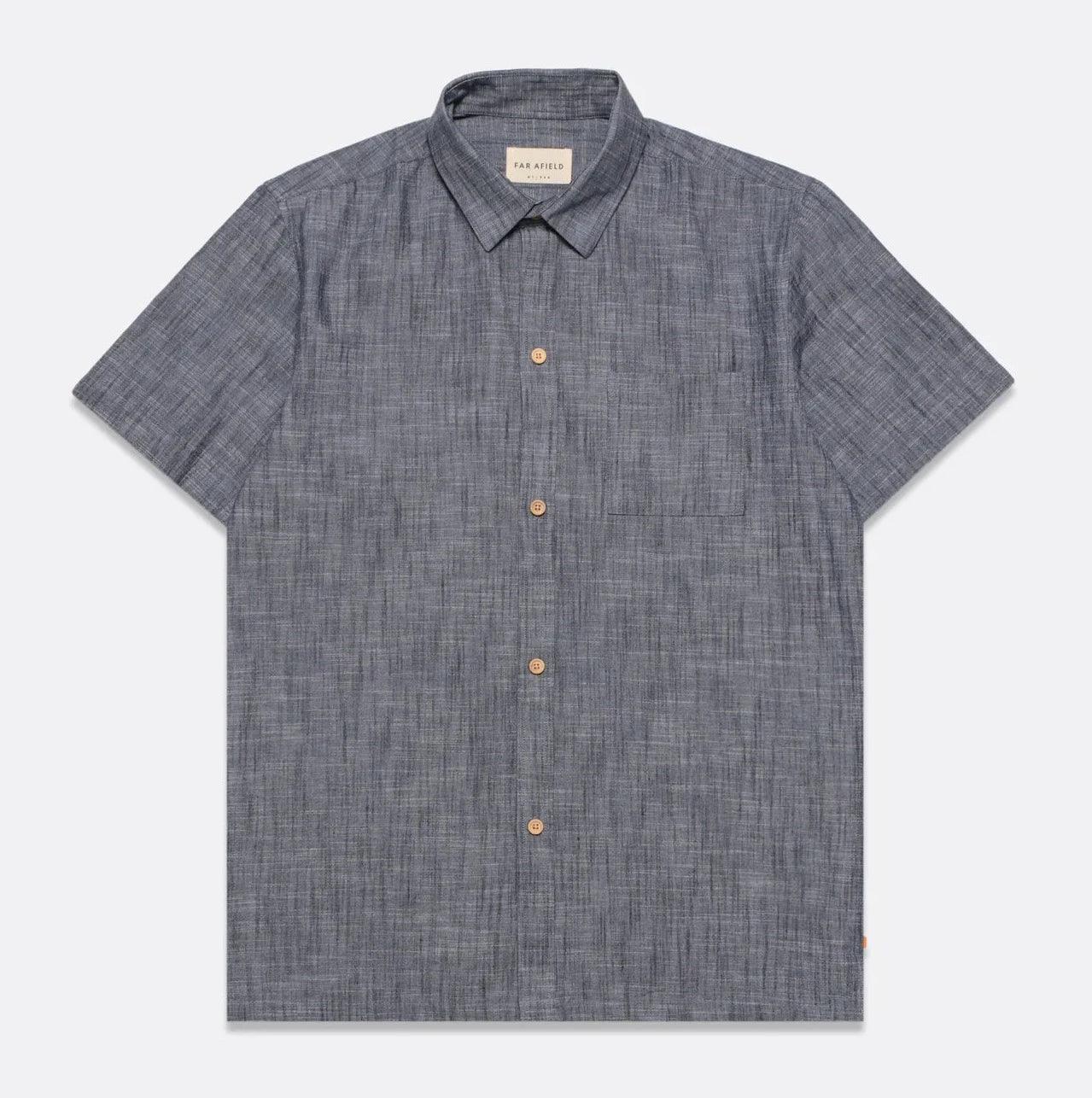 Far Afield - Costa Shirt - Navy Chambray Slub - City Workshop Men's Supply Co.