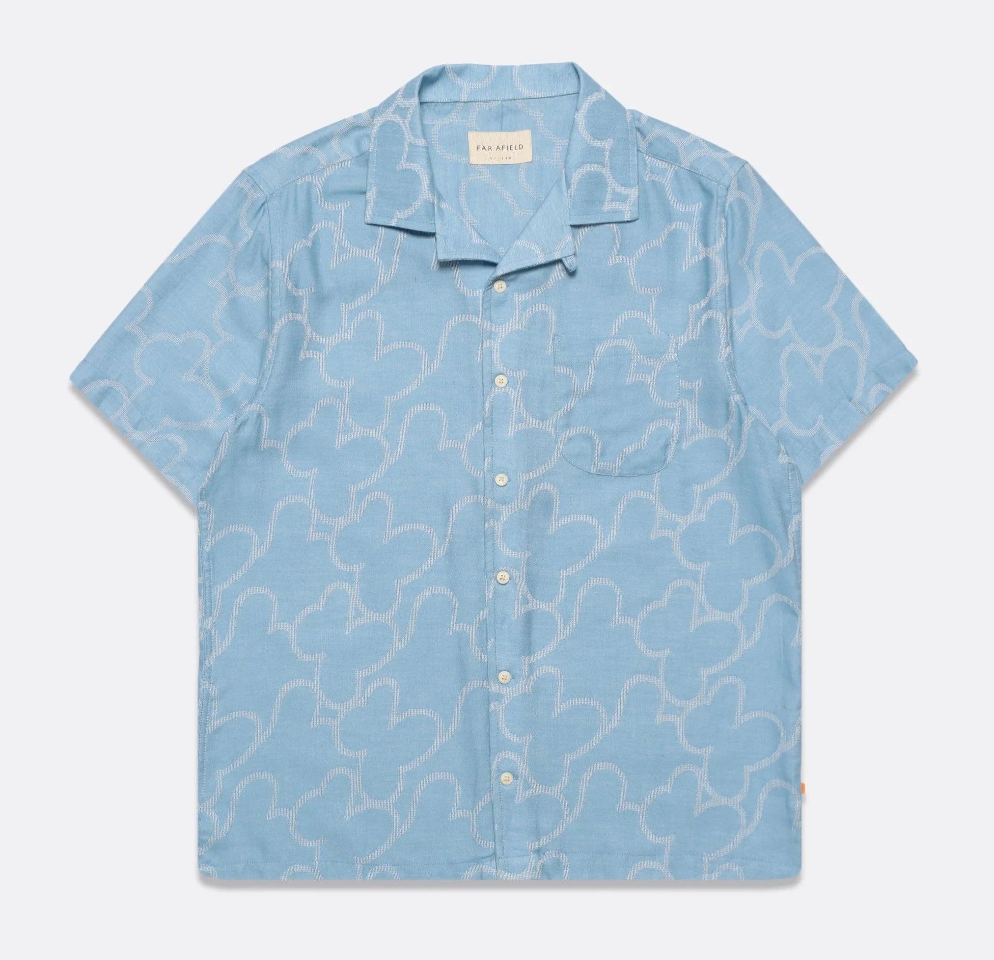 Far Afield - Stachio Shirt - Floral Jacquard in Allure Blue - City Workshop Men's Supply Co.