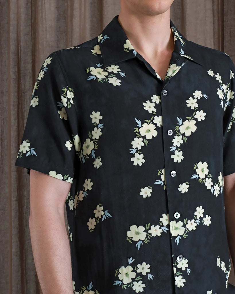 Far Afield - Busey Shirt - Dark Navy Floral Print - City Workshop Men's Supply Co.
