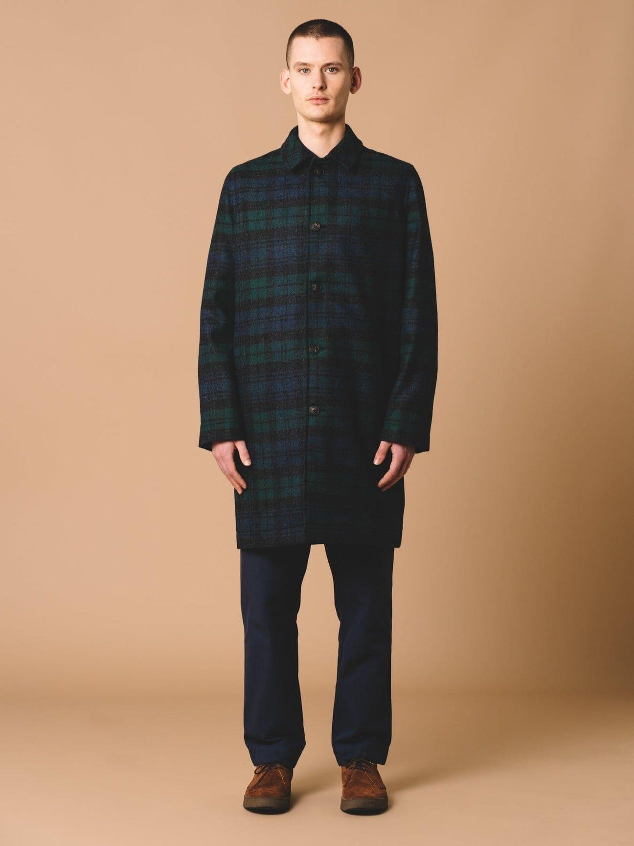 Kestin - Edinburgh Overcoat in Black Watch British Wool - City Workshop Men's Supply Co.