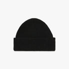 Black beanie hat on a white background