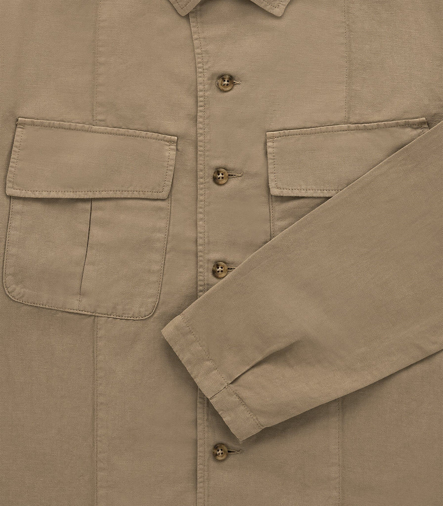 Knickerbocker - Jungle Cotton & Linen Overshirt - Khaki - City Workshop Men's Supply Co.