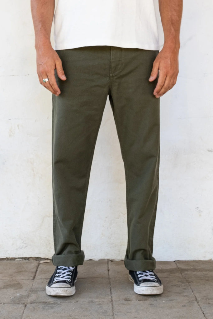 Freenote Cloth - Deck Pant in Olive - City Workshop Men's Supply Co.