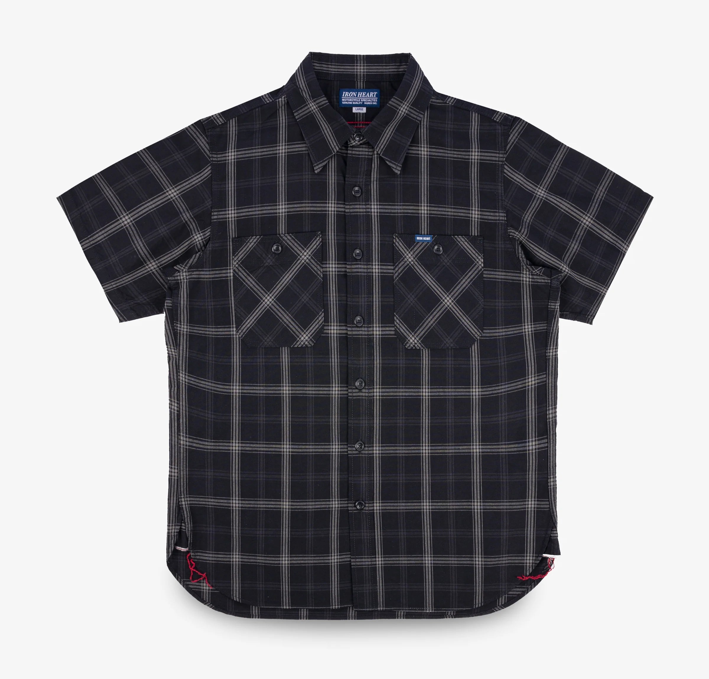 アク　アイアンハート　IHSH-61　MILITARY SHIRTS　M Iron Heart - IHSH-419-BLK - 5oz Selvedge Short Sleeved