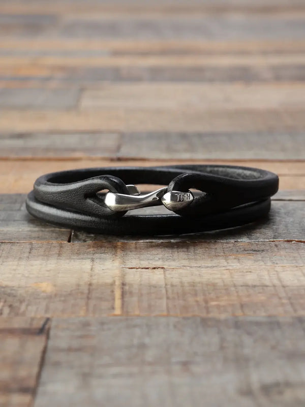 THE FLAT HEAD/ザ フラットヘッド FN-GLB-102 DOUBLE WRAP LEATHER BRACELETS レザーブレスレット ダブル 【MK0272-008】282 The Flat Head - FN-GLB-102 DOUBLE WRAP LEATHER BRACELET - Black