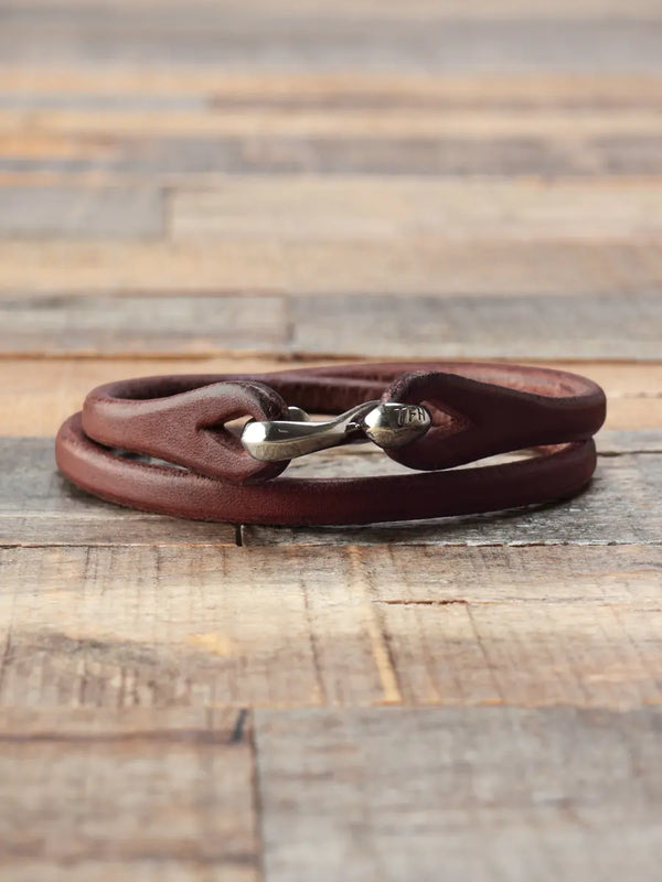 THE FLAT HEAD/ザ フラットヘッド FN-GLB-102 DOUBLE WRAP LEATHER BRACELETS レザーブレスレット ダブル 【MK0272-008】282 The Flat Head - FN-GLB-102 DOUBLE WRAP LEATHER BRACELET - Dark
