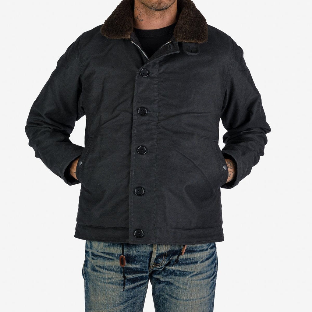 Iron Heart - Oiled Whipcord N1 Deck Jacket - Black - City Workshop Men's Supply Co.