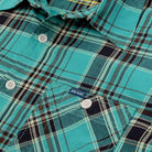 Iron Heart - IHSH-360-GRN - 5oz Selvedge Madras Check Short Sleeve Work Shirt - Green - City Workshop Men's Supply Co.