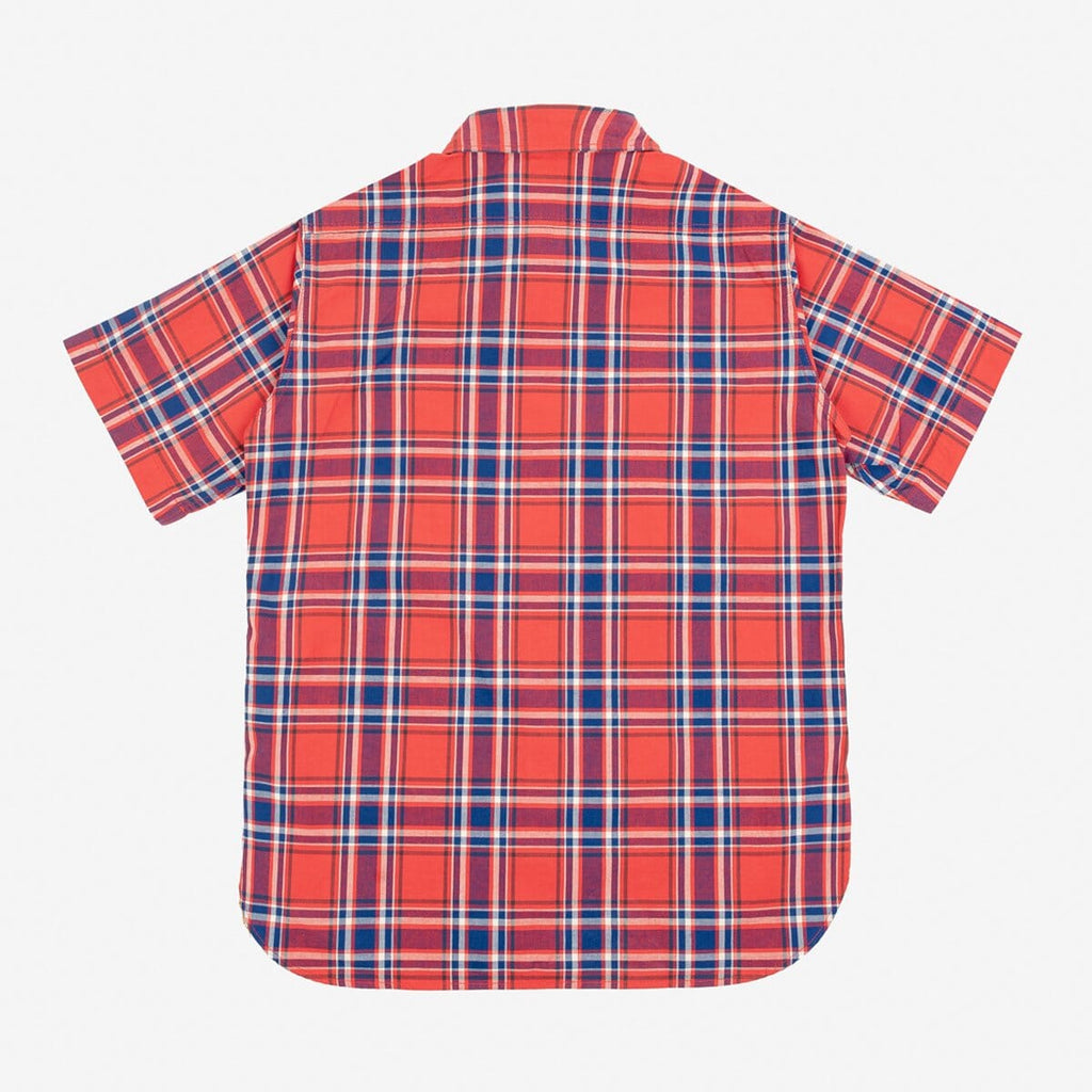 Iron Heart - IHSH-360-RED - 5oz Selvedge Madras Check Short Sleeve Work Shirt - Red - City Workshop Men's Supply Co.