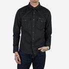 Iron Heart - IHSH-367-BLK - 10oz Mock Twist Twill Western Shirt - Black - City Workshop Men's Supply Co.