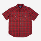 Iron Heart - IHSH-386-RED - 5oz Selvedge Short Sleeved Western Shirt - Red Vintage Check - City Workshop Men's Supply Co.