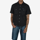 Iron Heart - IHSH-387-BLK - 7oz Fatigue Cloth Short Sleeved Western Shirt - Black - City Workshop Men's Supply Co.