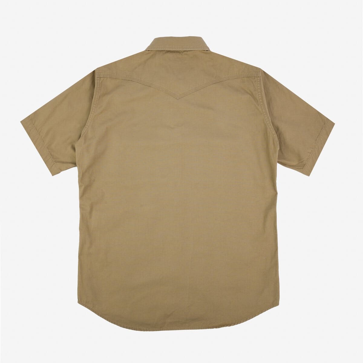 Iron Heart - IHSH-387-KHA - 7oz Fatigue Cloth Short Sleeved Western Shirt - Khaki - City Workshop Men's Supply Co.