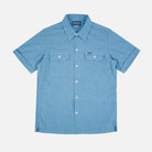 Iron Heart - IHSH-388-BLU - 4oz Selvedge Short Sleeved Summer Shirt - Blue - City Workshop Men's Supply Co.