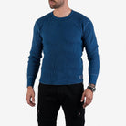 Iron Heart - Waffle Knit Long Sleeved Crew Neck Thermal Top - Indigo Dyed - City Workshop Men's Supply Co.