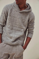 INDI+ASH - Nova Hoody Grey Alpaca/Walnut - City Workshop Men's Supply Co.