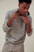 INDI+ASH - Nova Hoody Grey Alpaca/Walnut - City Workshop Men's Supply Co.