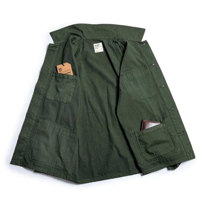 HEIMAT - Reisejacke Journey Coat Herringbone Military Green - City Workshop Men's Supply Co.