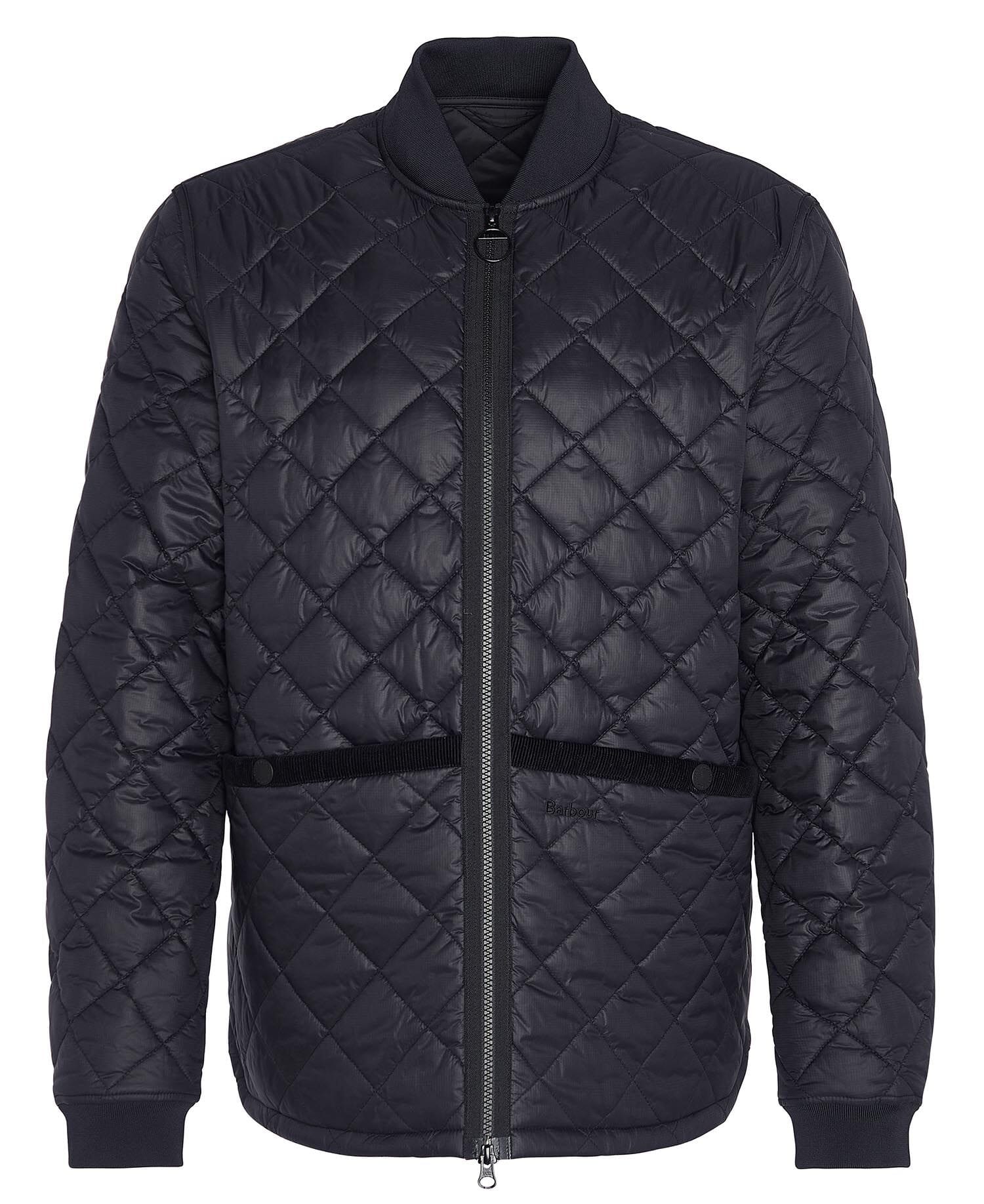 Barbour Re Engineered Liddesdale Quilted Bomber Jacket in Black