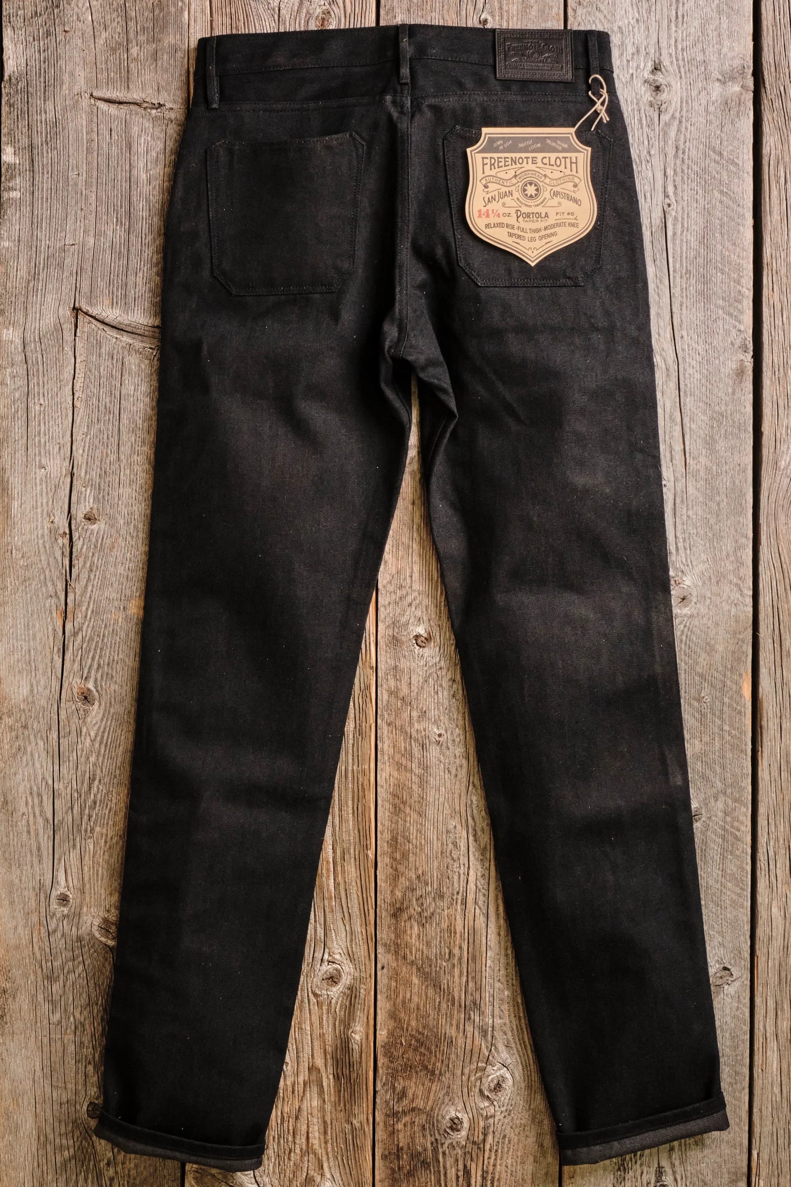Freenote Cloth - Portola Taper Raw 14.25oz Black Grey Japanese Denim - City Workshop Men's Supply Co.