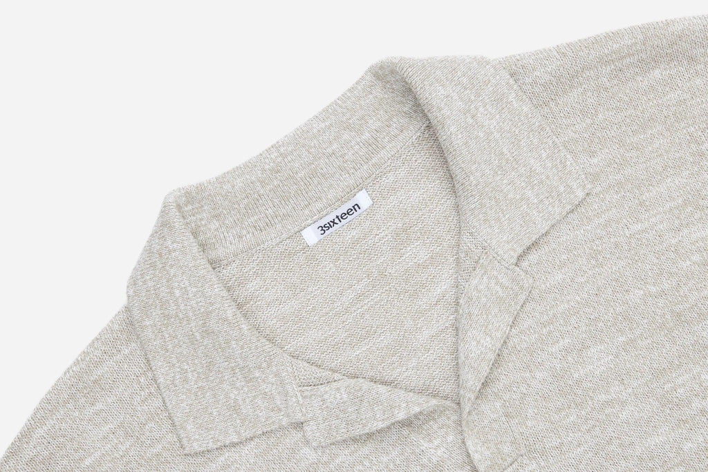3sixteen - Knit Polo Natural Marled Yarn - City Workshop Men's Supply Co.