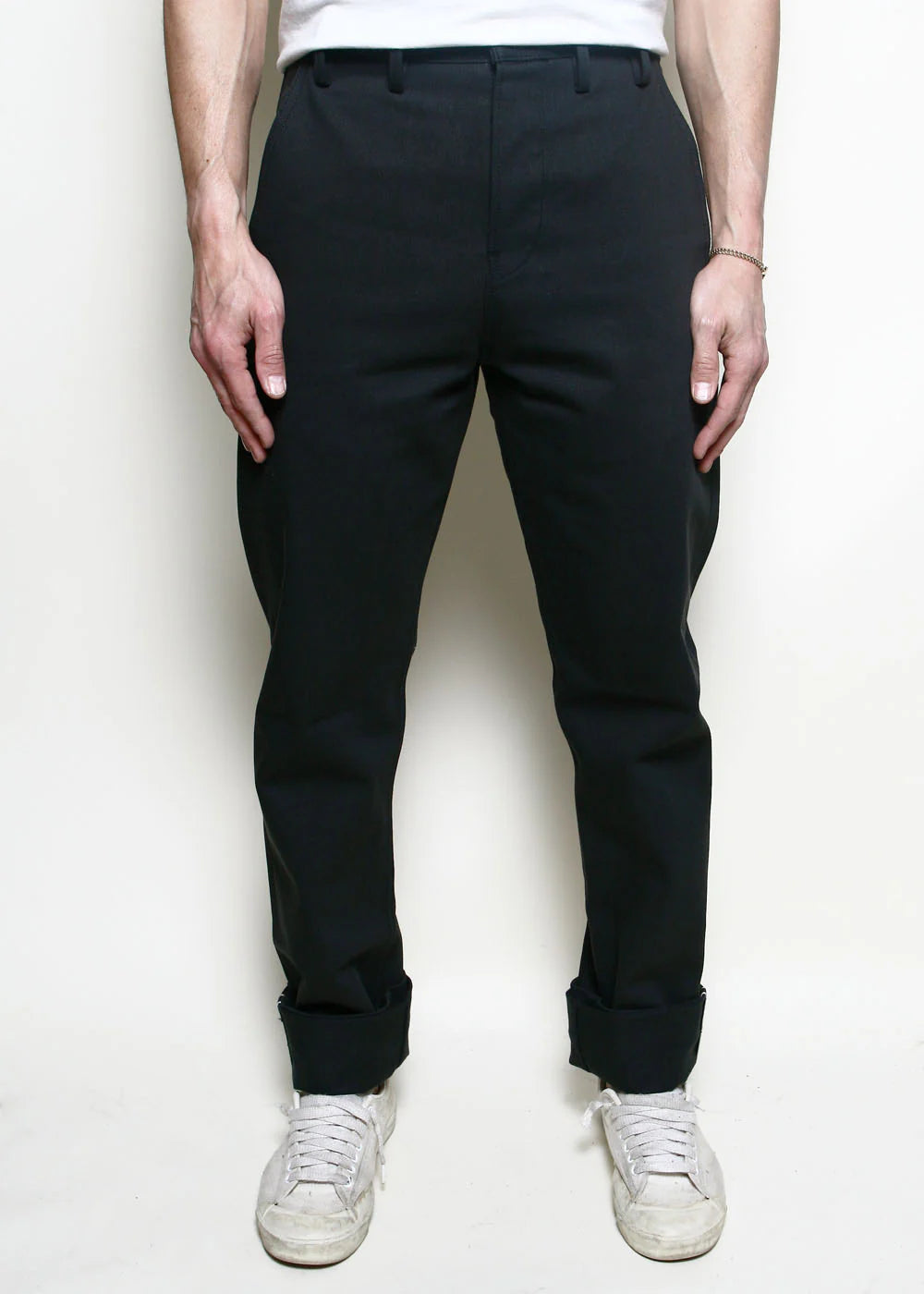 Rogue Territory - Officer High Trouser in Dark Grey Selvedge