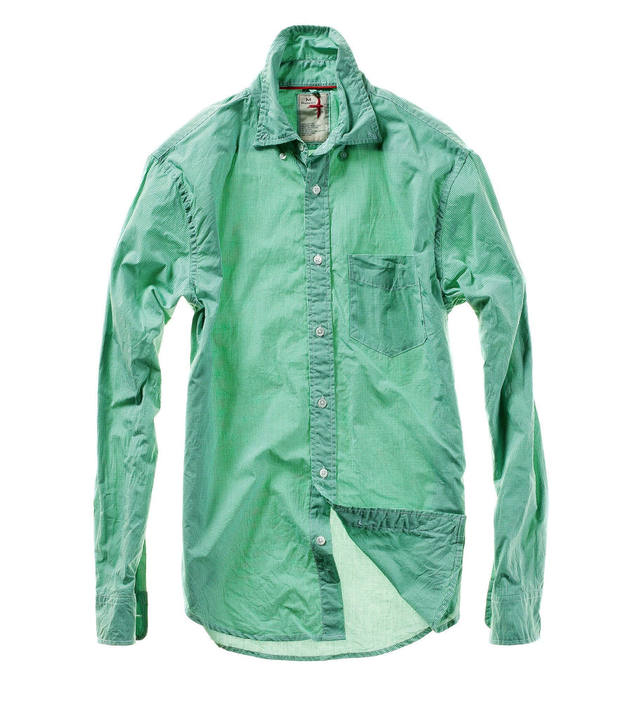 Relwen - Micro-Gingham Check in Lawn Green/White
