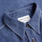 SAMURAI JEANS - Twisted Heather "Selvedge" Work Shirt (SJCBS23) - Navy - City Workshop Men's Supply Co.