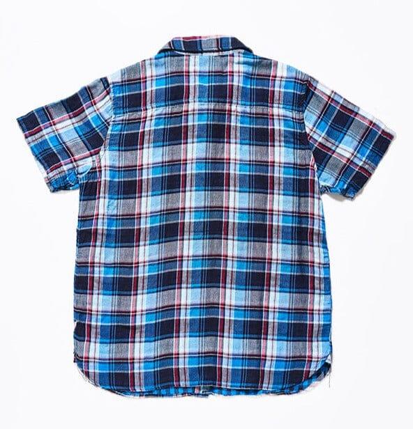Pure Blue Japan - [SS-2217-1] Woven Double Gauze Check Short Sleeve Shirt - Indigo - City Workshop Men's Supply Co.