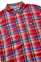 Pure Blue Japan - [SS-2217-2] Woven Double Gauze Check Short Sleeve Shirt - Red - City Workshop Men's Supply Co.