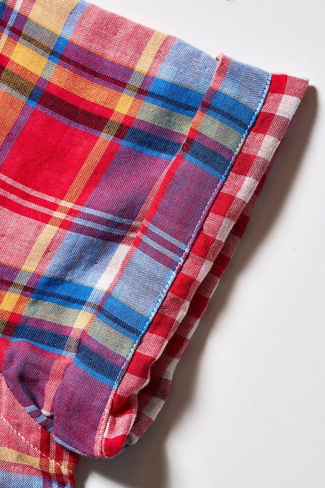Pure Blue Japan - [SS-2217-2] Woven Double Gauze Check Short Sleeve Shirt - Red - City Workshop Men's Supply Co.