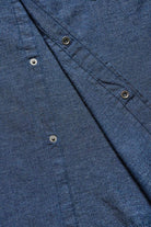 Pure Blue Japan - [SS-2225-1] Woven Chambray Curved Pocket Short Sleeve Shirt - Heather Indigo - City Workshop Men's Supply Co.