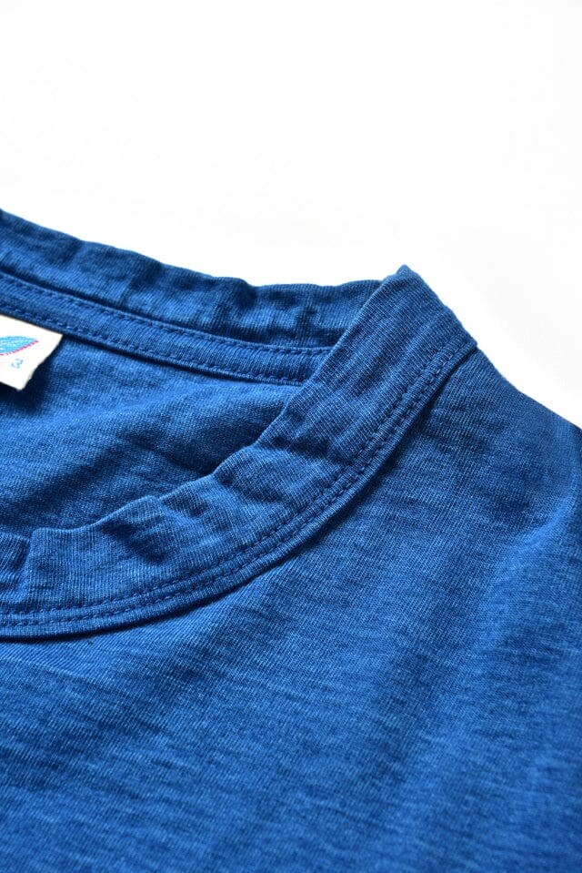 Pure Blue Japan - [SS5011-M] Indigo Jersey Crew Neck T-shirt - Middle Indigo