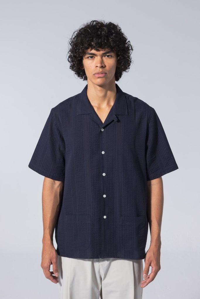 Unfeigned - Short Sleeve Shirt S1 Maui - Navy