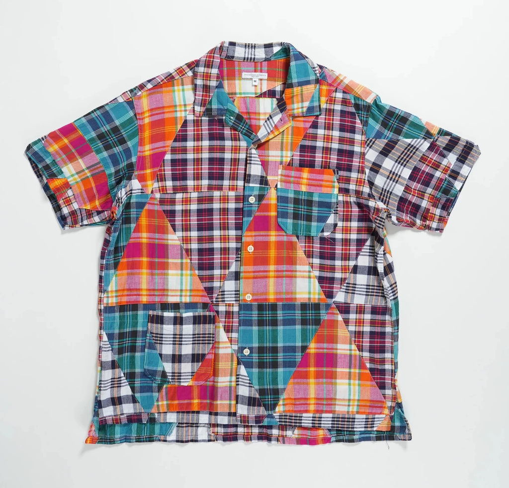 Engineered Garments - Camp Shirt - Multi Color Triangle Patchwork Madras - City Workshop Men's Supply Co.