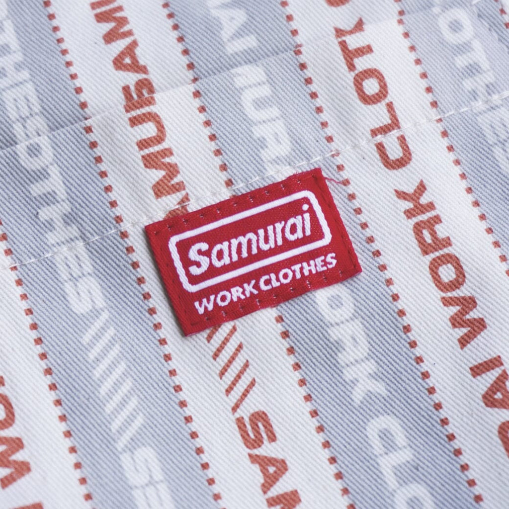 SAMURAI JEANS - Patterned Open-collar Shirt (SWCW23-FP) in Grey