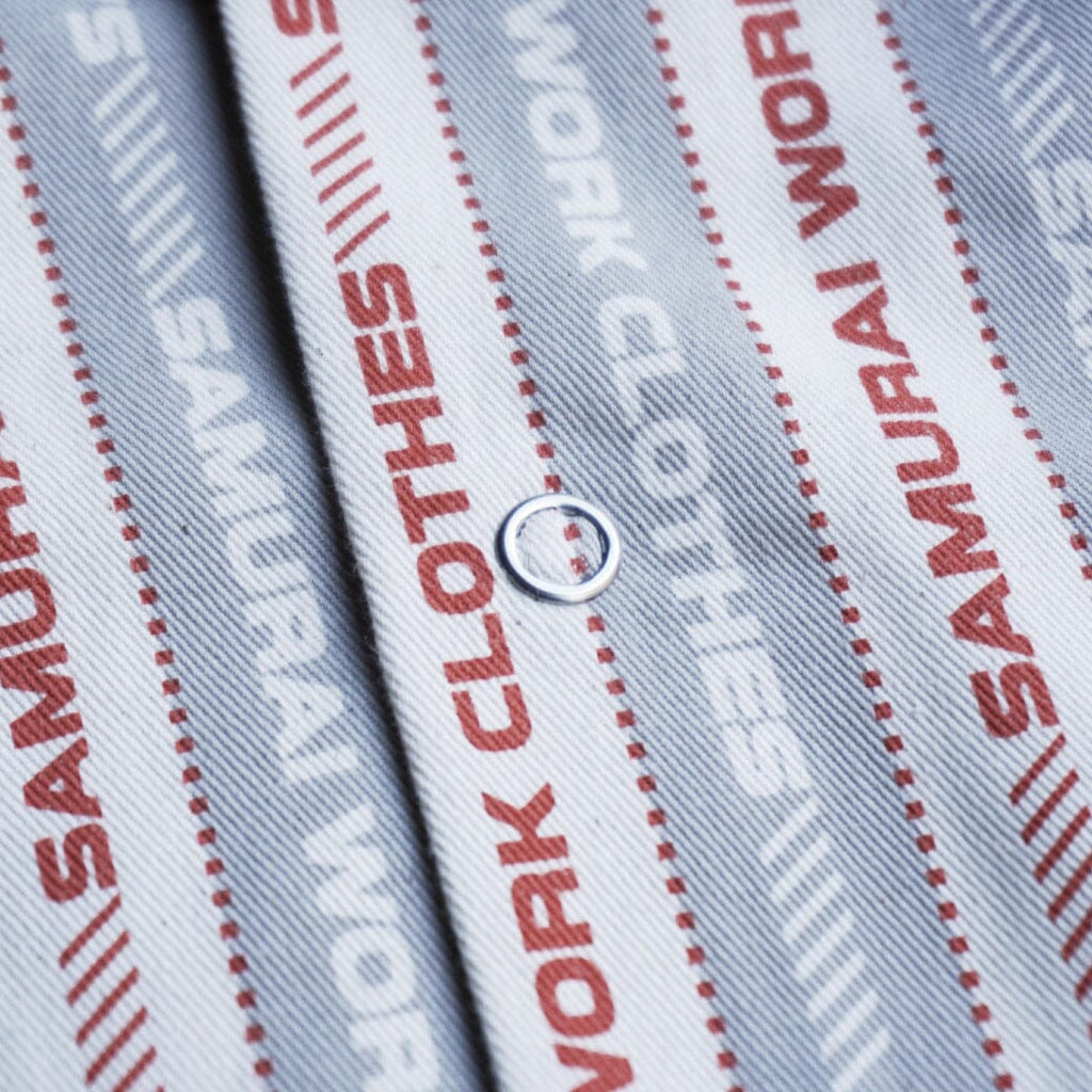 SAMURAI JEANS - Patterned Open-collar Shirt (SWCW23-FP) in Grey
