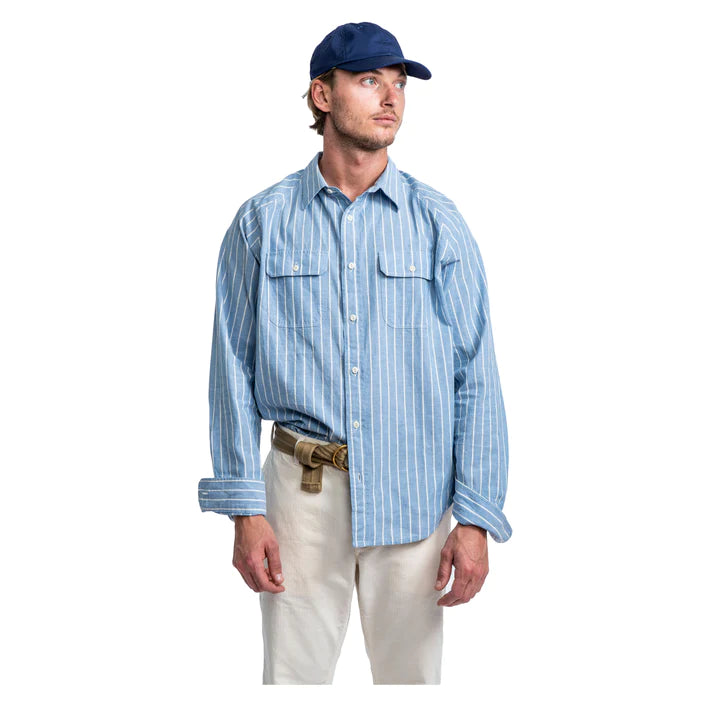 HEIMAT -  Arbeitshemd Work Shirt in Trail Blue/Seashell