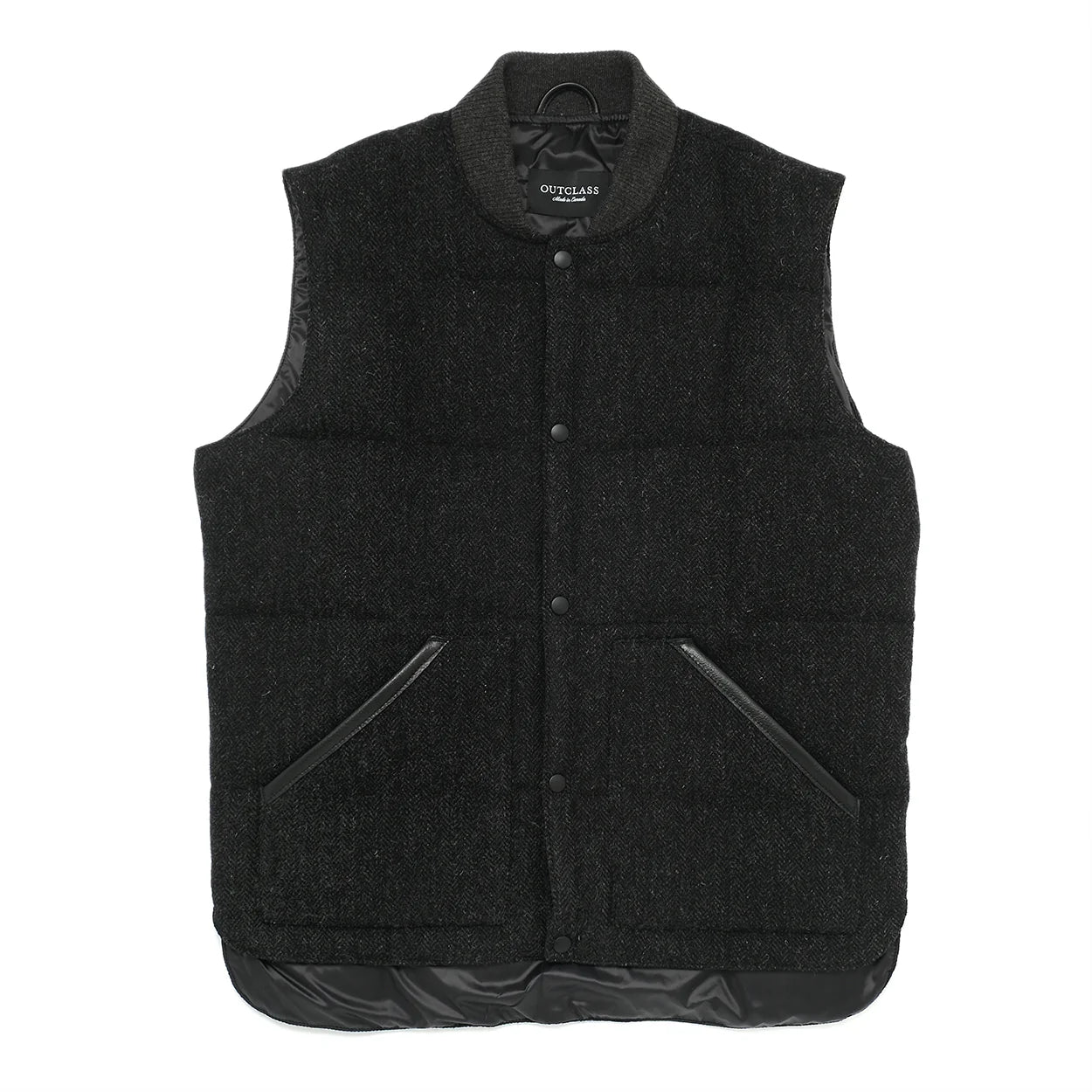 Outclass - Charcoal Herringbone Down Vest – City Workshop