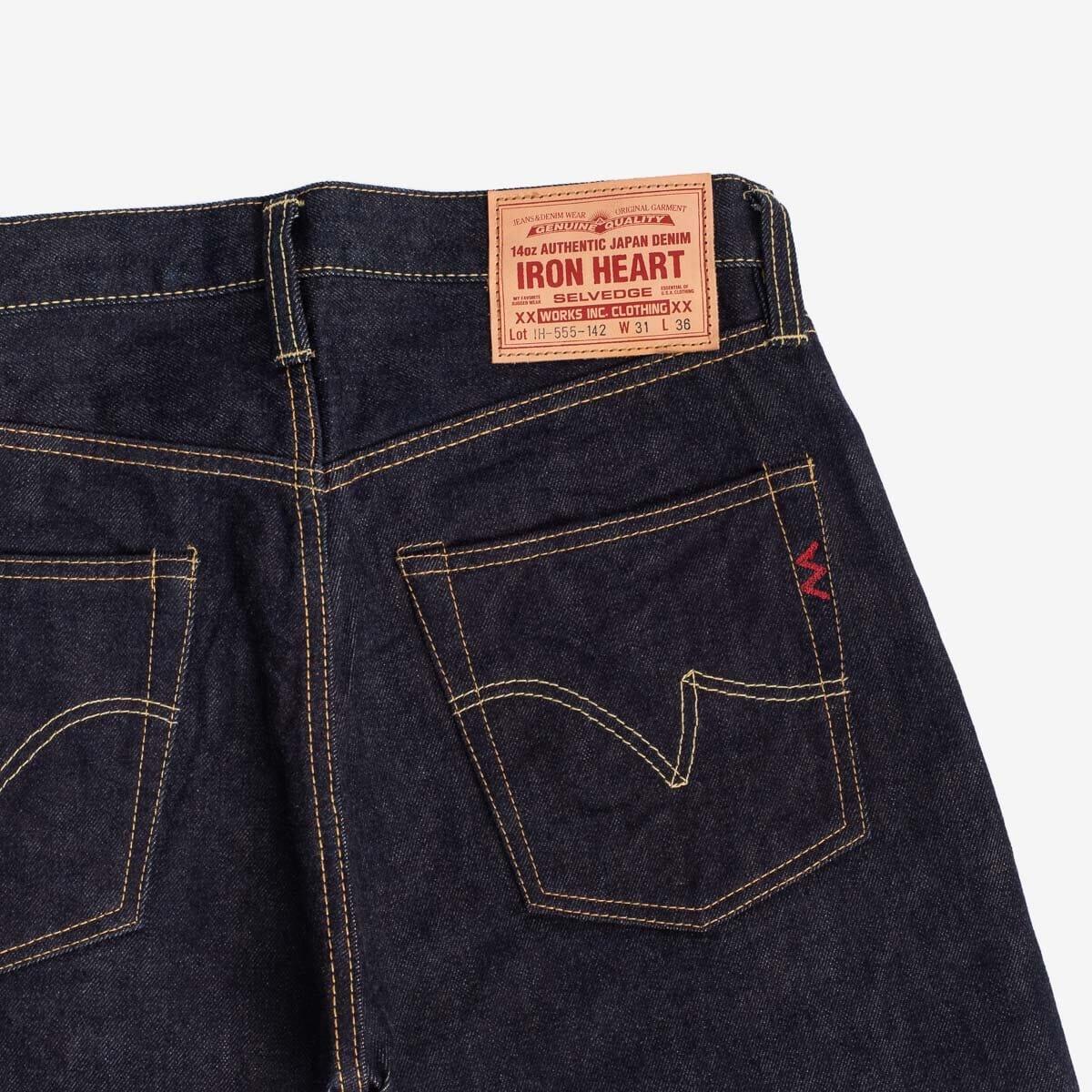 Iron Heart - IH-555S-142 - 14oz Selvedge Denim Super Slim Cut Jeans - Indigo - City Workshop Men's Supply Co.