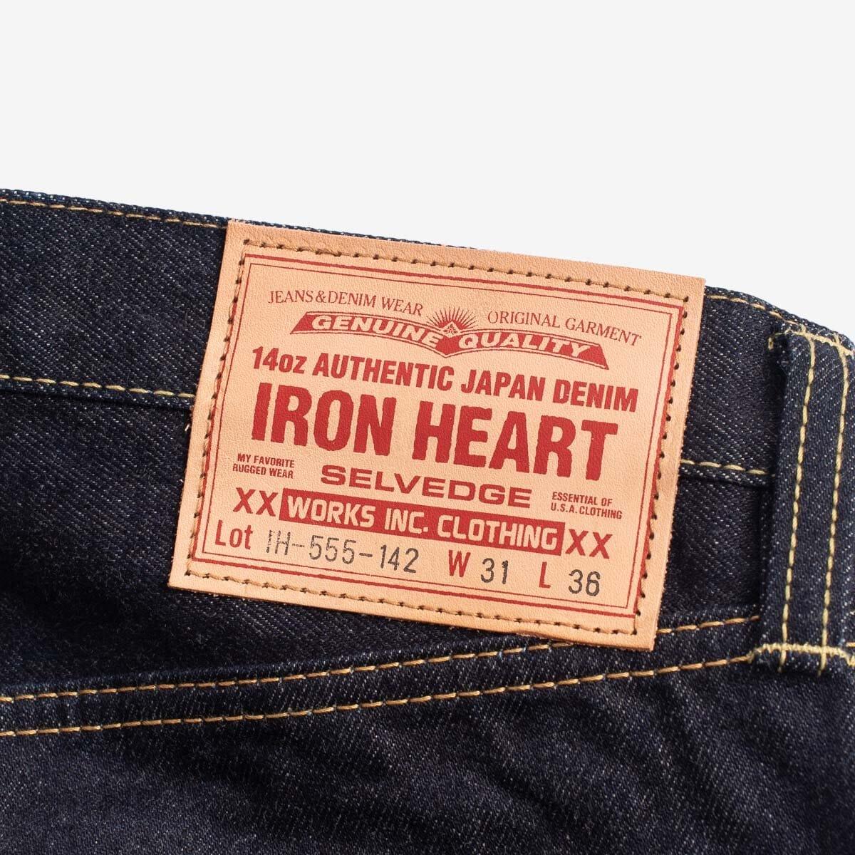 Iron Heart - IH-555S-142 - 14oz Selvedge Denim Super Slim Cut Jeans - Indigo - City Workshop Men's Supply Co.