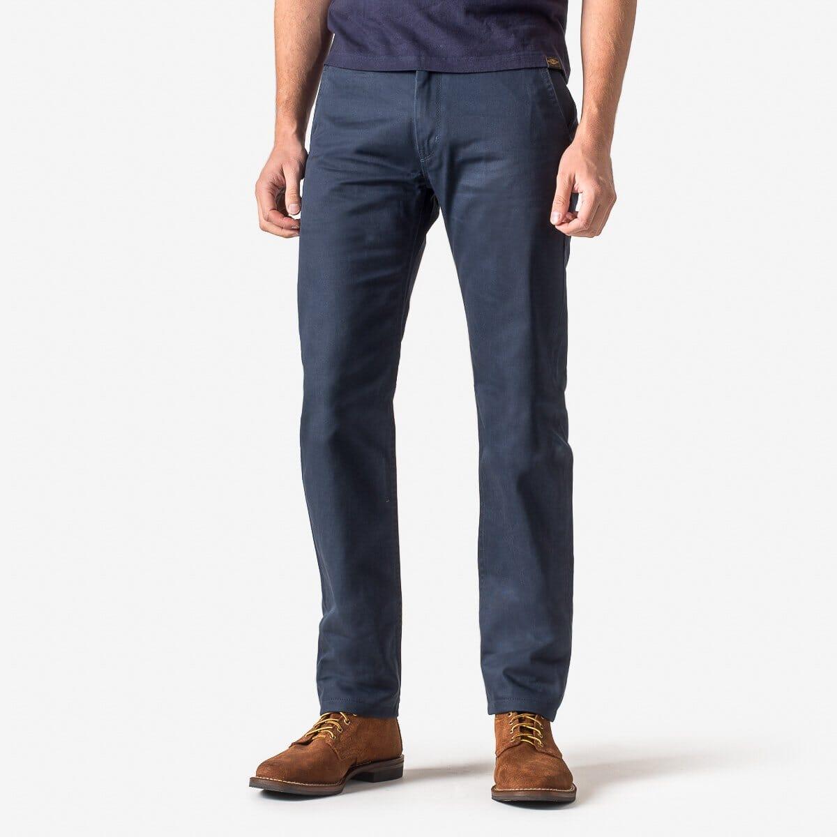 Iron Heart - IH-721 - 9oz Mercerised Selvedge Cotton Slim Tapered Chinos - Navy - City Workshop Men's Supply Co.