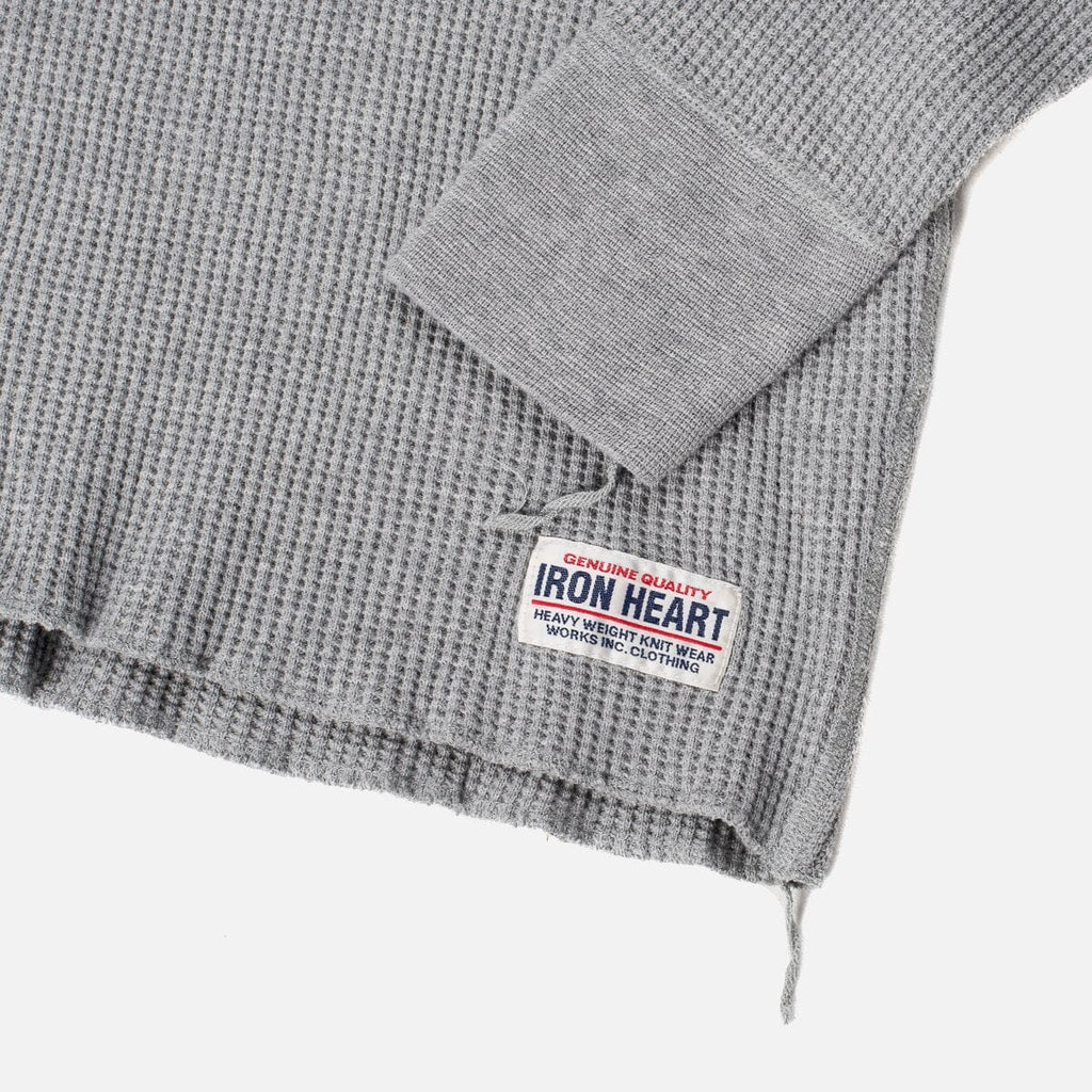 Iron Heart - Waffle Knit Long Sleeved Crew Neck Thermal Top - Grey - City Workshop Men's Supply Co.