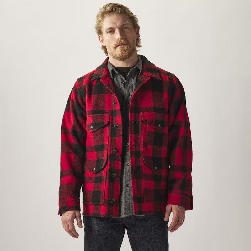 Filson Mackinaw Wool Cruiser Jacket Red Black Plaid City Workshop Men s Supply Co