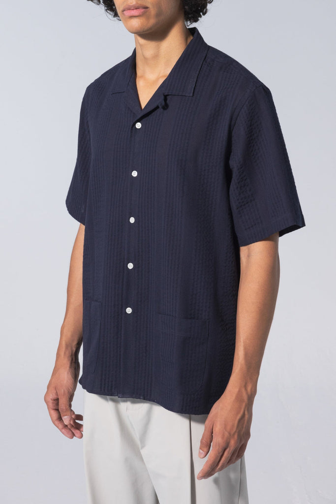 Unfeigned - Short Sleeve Shirt S1 Maui - Navy - City Workshop Men's Supply Co.