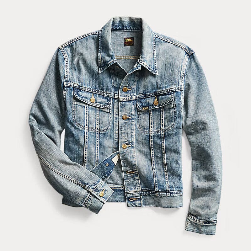 Double RL - Leeland Indigo Denim Trucker Jacket - Leeland Wash